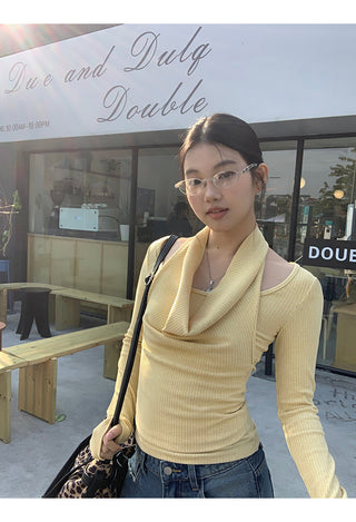 yellow sexy long top