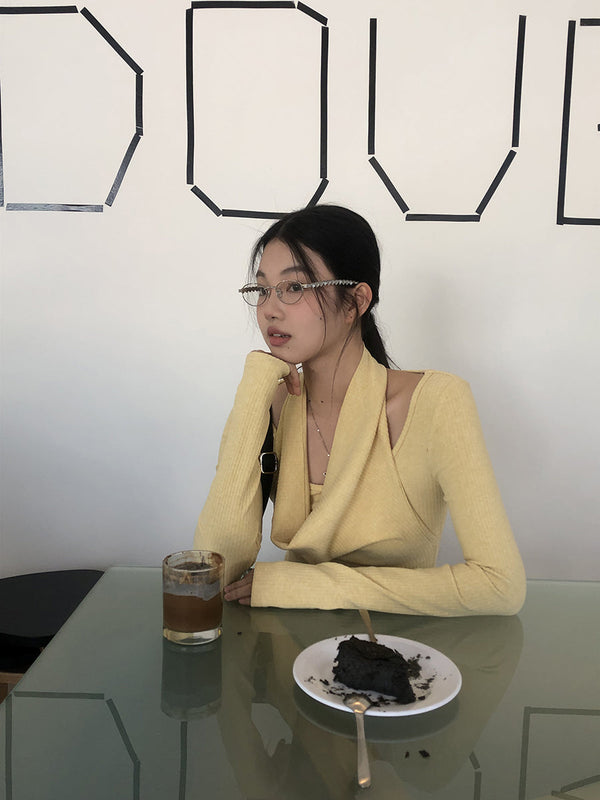 yellow sexy long top