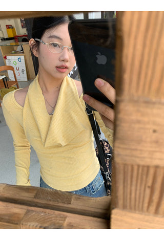 yellow sexy long top