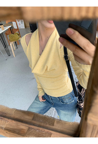 yellow sexy long top