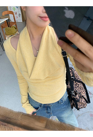 yellow sexy long top
