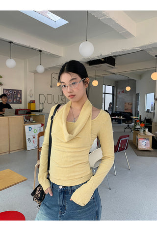 yellow sexy long top