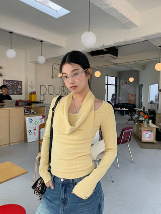 yellow sexy long top