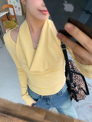 yellow sexy long top
