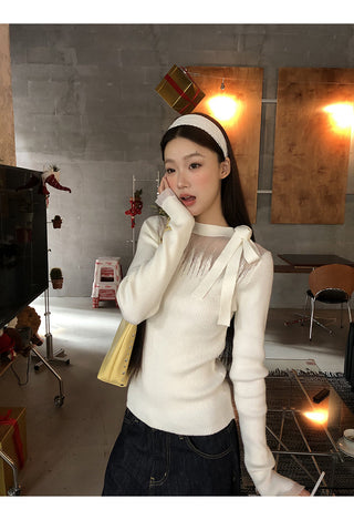 white lazy sweater