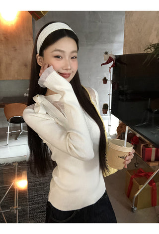 white lazy sweater