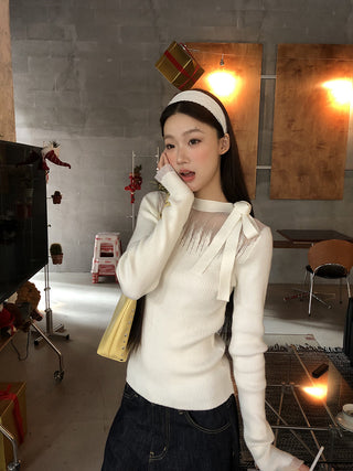 white lazy sweater