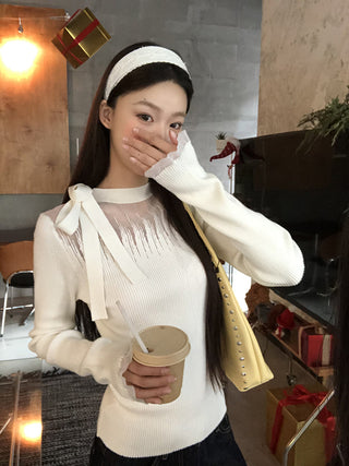 white lazy sweater