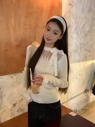 white lazy sweater