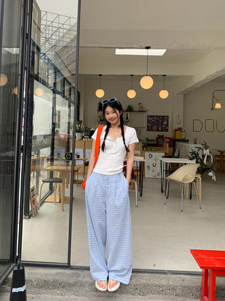 blue plaid pants