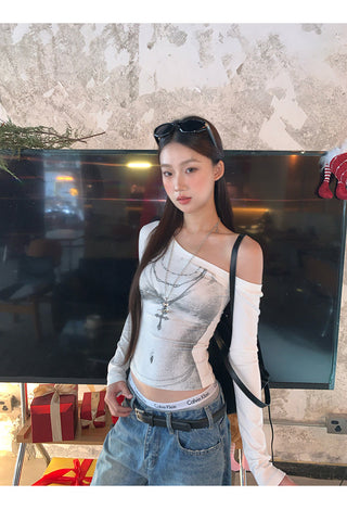 white off-shoulder top