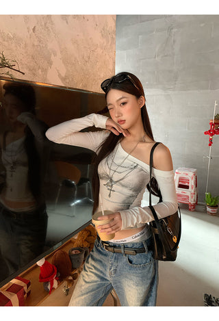 white off-shoulder top