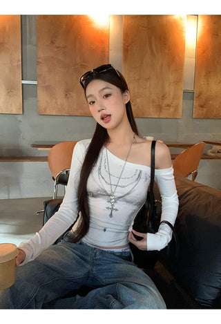 white off-shoulder top