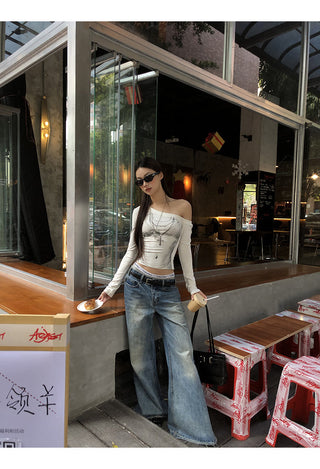 white off-shoulder top