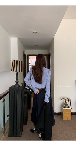 striped French shirt tops