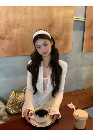 white lace long top 02