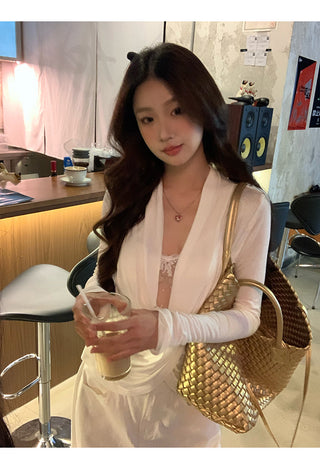 white lace long top 02