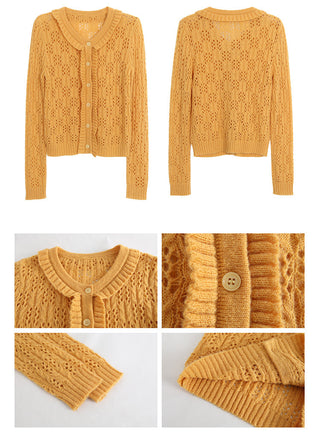 yellow knit cardigan