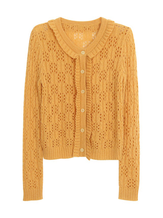 yellow knit cardigan
