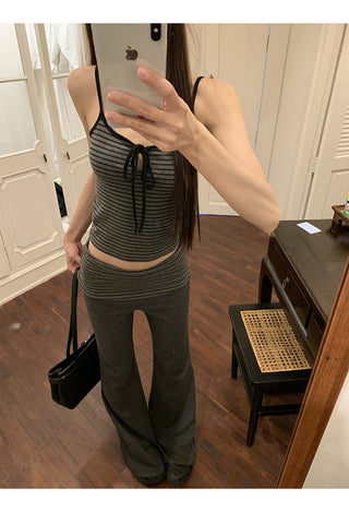 gray striped set