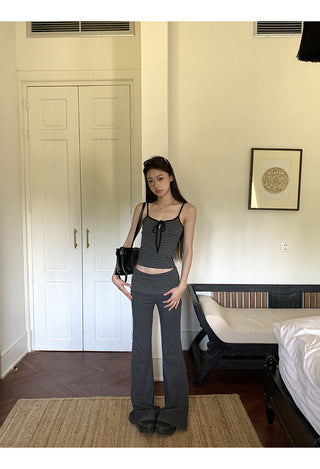 gray striped set