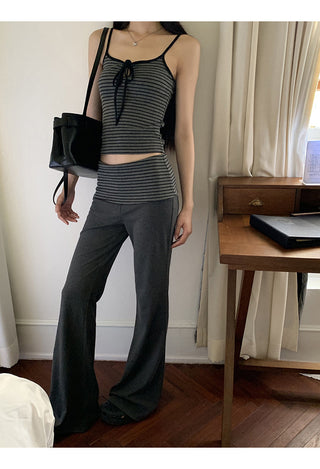 gray striped set