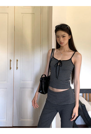 gray striped set