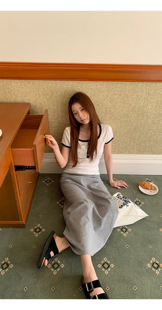 gray hip skirt