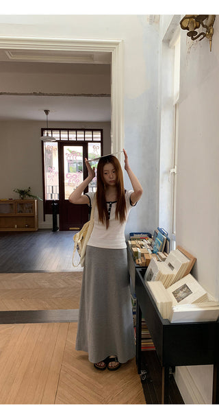 gray hip skirt