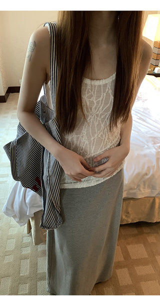 gray hip skirt