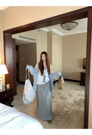 gray hip skirt