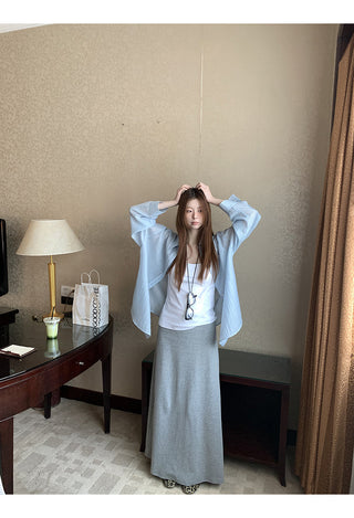 gray hip skirt