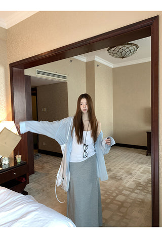 gray hip skirt