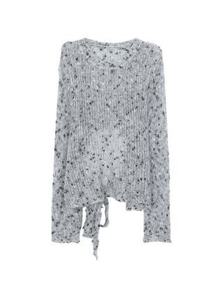 gray hollow sweater tops