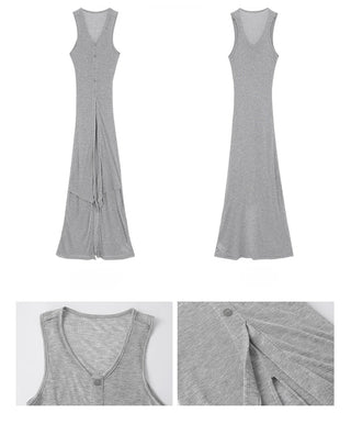 gray fake two-piece tops