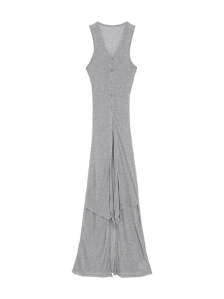 gray fake two-piece tops