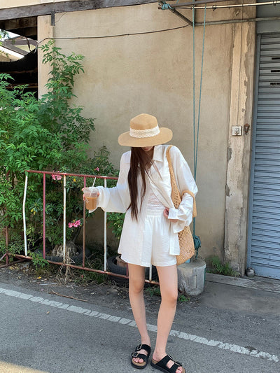 white French shirt set
