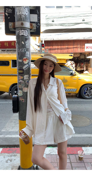 white French shirt set