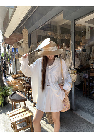 white French shirt set