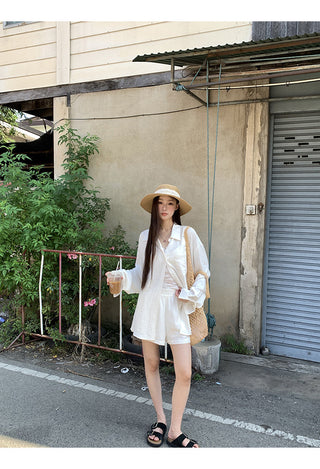 white French shirt set