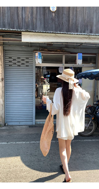 white French shirt set