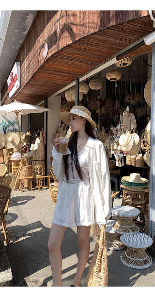 white French shirt set