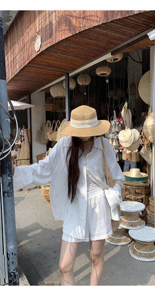 white French shirt set