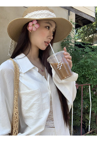 white French shirt set