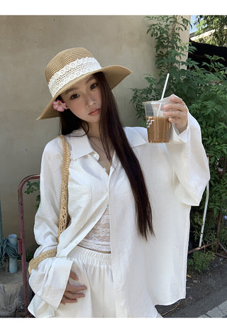 white French shirt set