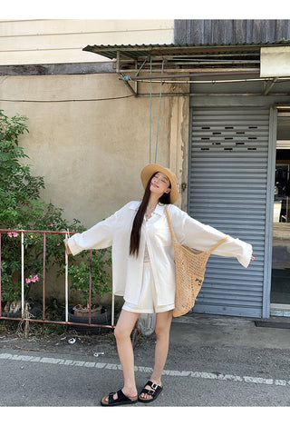 white French shirt set