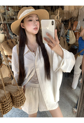 white French shirt set