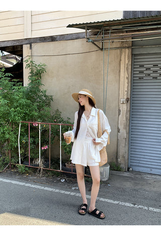 white French shirt set