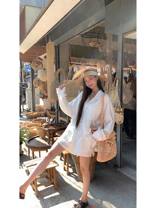 white French shirt set