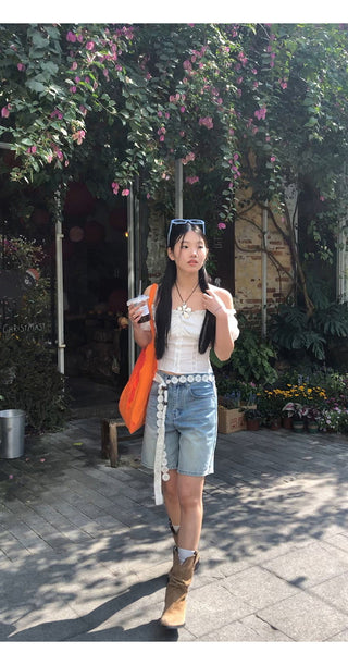 white off-shoulder blouse